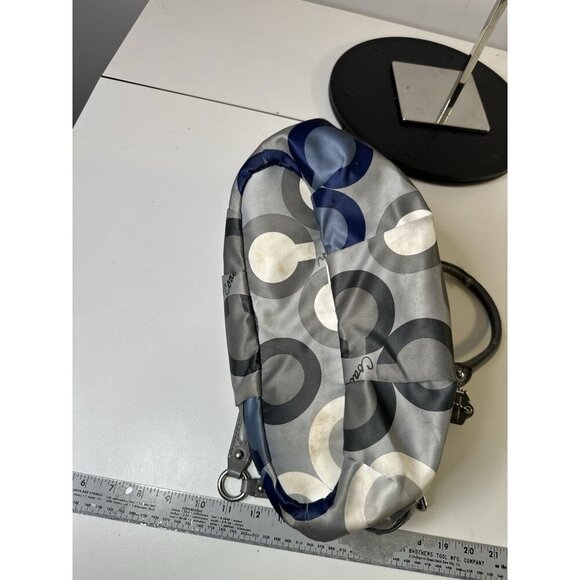 Coach Madison Sophia Blue Multicolored Sateen Satchel Bag 2010 Top Strap Charm - Picture 2 of 12